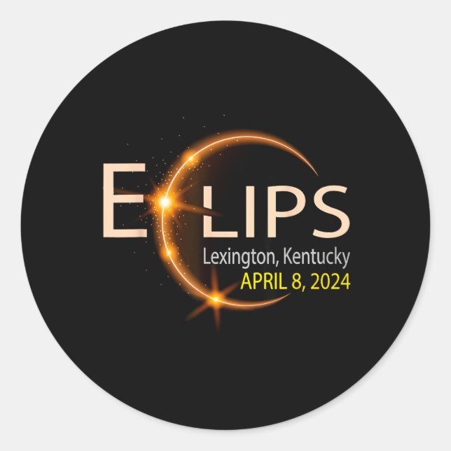 Adesivo Eclipse Solar Kentucky Lexington EUA Totalidade (Frente)