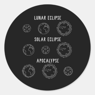 Adesivo Eclipse Solar Lunar Apocalypse Astronomy Nerd Scie