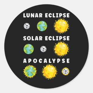 Adesivo Eclipse Solar Lunar Apocalypse Astronomy Nerd Scie