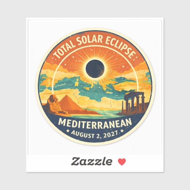 Adesivo Eclipse solar mediterrâneo de 2027 (Folha)