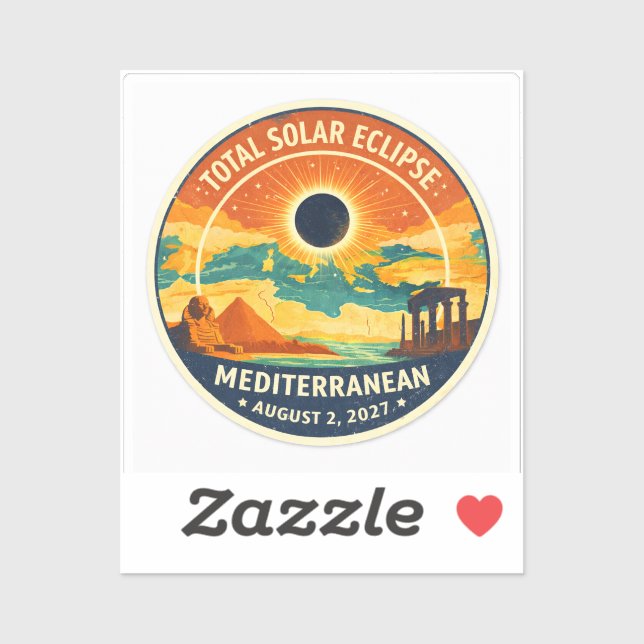 Adesivo Eclipse solar no Mediterrâneo de 2027 (Folha)