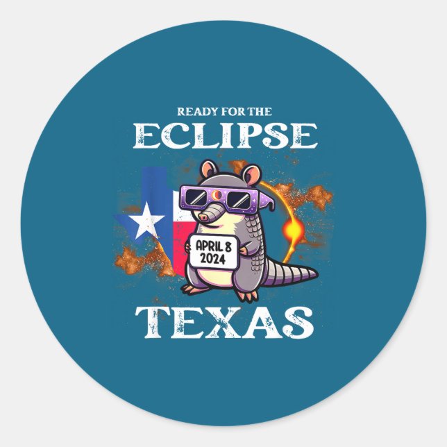 Adesivo Eclipse Solar Texas 8 de Abril (Frente)