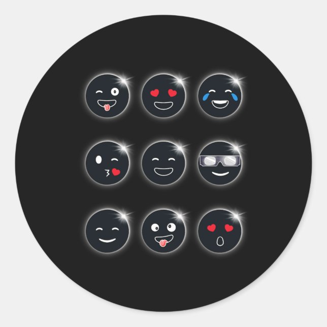 Adesivo Eclipse Solar Total 04.08.2024 Bobo Faces Boy (Frente)