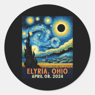 Adesivo Eclipse Solar Total 2024 Elyria Ohio Starry Night