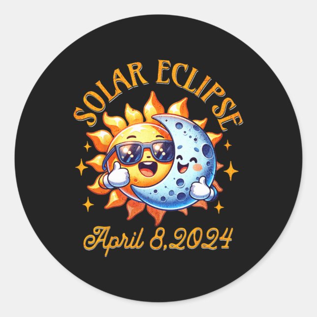 Adesivo Eclipse Solar Total 2024 Kids De Eclipse Solar Cut (Frente)