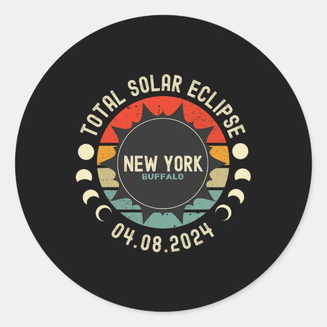 Adesivo Eclipse Solar Total 2024 Nova Iorque (Frente)