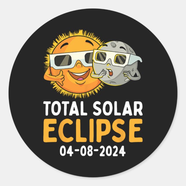 Adesivo Eclipse Solar Total 2024 Óculos Diversão Sun Moon  (Frente)