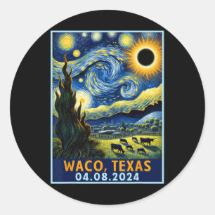 Adesivo Eclipse Solar Total 2024 Waco Texas Van Gogh Starr