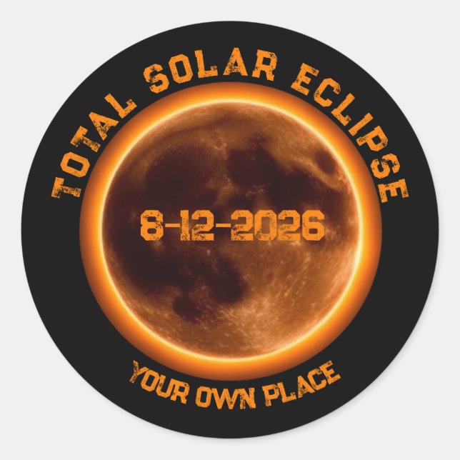 Adesivo Eclipse Solar Total 2026 (Frente)