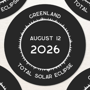 Adesivo Eclipse Solar Total 2026 Gronelândia