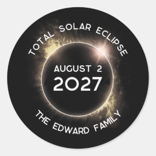 Adesivo Eclipse Solar Total 2027 Personalizado