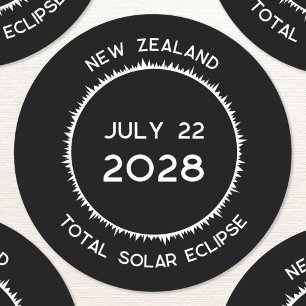 Adesivo Eclipse Solar Total 2028 Nova Zelândia