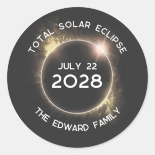 Adesivo Eclipse Solar Total 2028 Personalizado