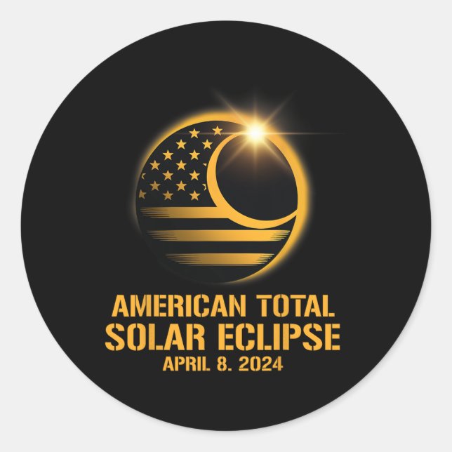 Adesivo Eclipse Solar Total abril 8 2024 Astronom Totality (Frente)