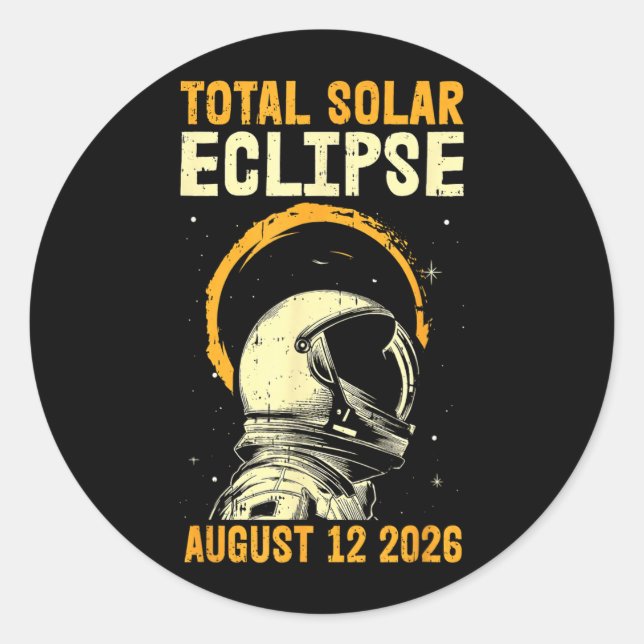 Adesivo Eclipse Solar Total Arte 12 de Agosto de 2026 (Frente)