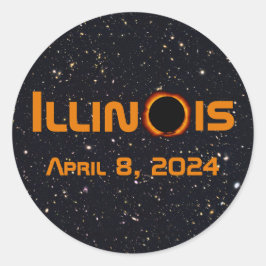 Adesivo Eclipse Solar Total de 2024 Illinois