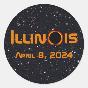 Adesivo Eclipse Solar Total de 2024 Illinois
