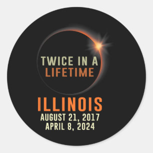 Adesivo Eclipse Solar Total De Illinois Duas Vezes Em Uma
