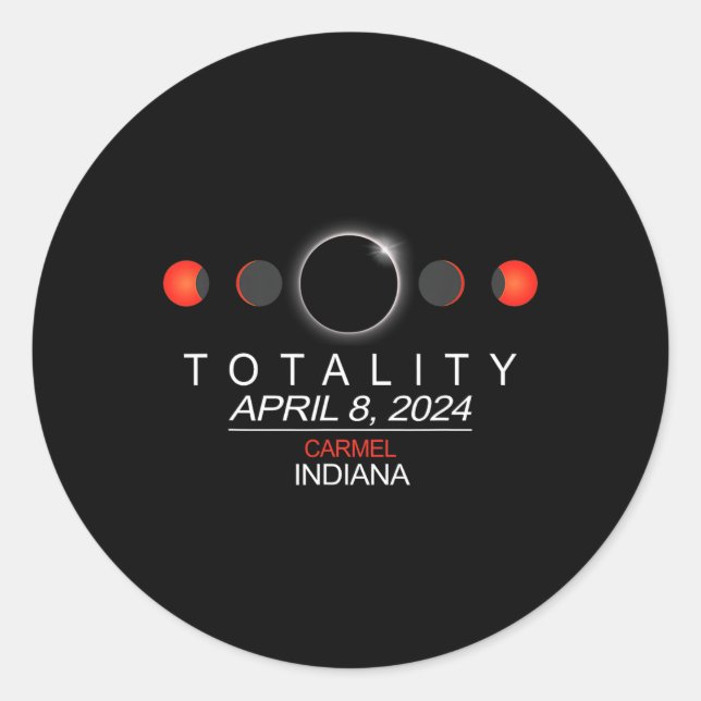 Adesivo Eclipse Solar Total de Indiana 2024 (Frente)