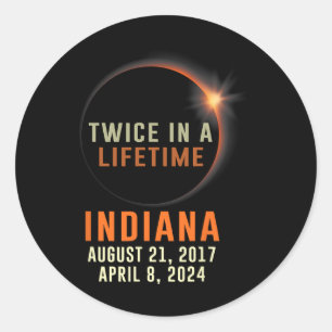 Adesivo Eclipse Solar Total De Indiana Duas Vezes Na Vida 