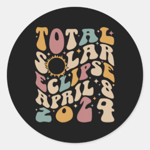 Adesivo Eclipse Solar Total do Groovy Retro abril de 2081