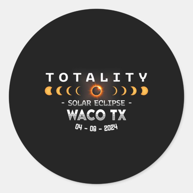 Adesivo Eclipse Solar Total do Waco Tx 2024 (Frente)