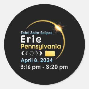 Adesivo Eclipse Solar Total Em Erie Pensilvânia Em Abril