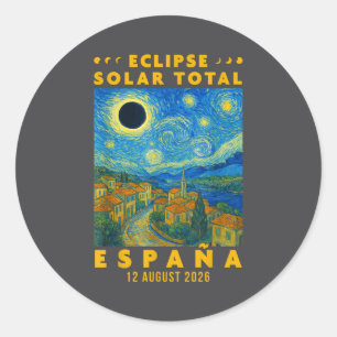 Adesivo Eclipse Solar Total Espanha 2026