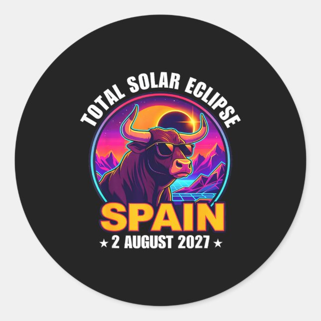 Adesivo Eclipse Solar Total Espanha Agosto (Frente)