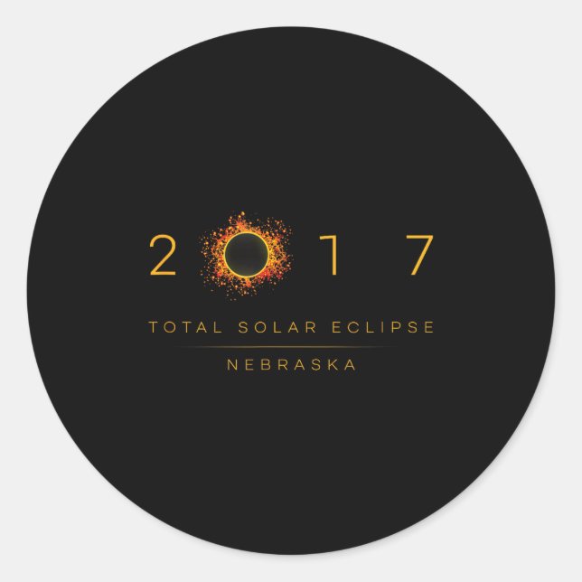 Adesivo Eclipse Solar Total Nebraska 2017 (Frente)