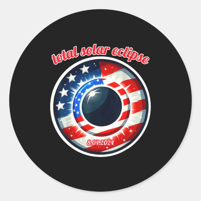 Adesivo Eclipse solar total nos EUA Texas 8.4.24 eclipse s (Frente)