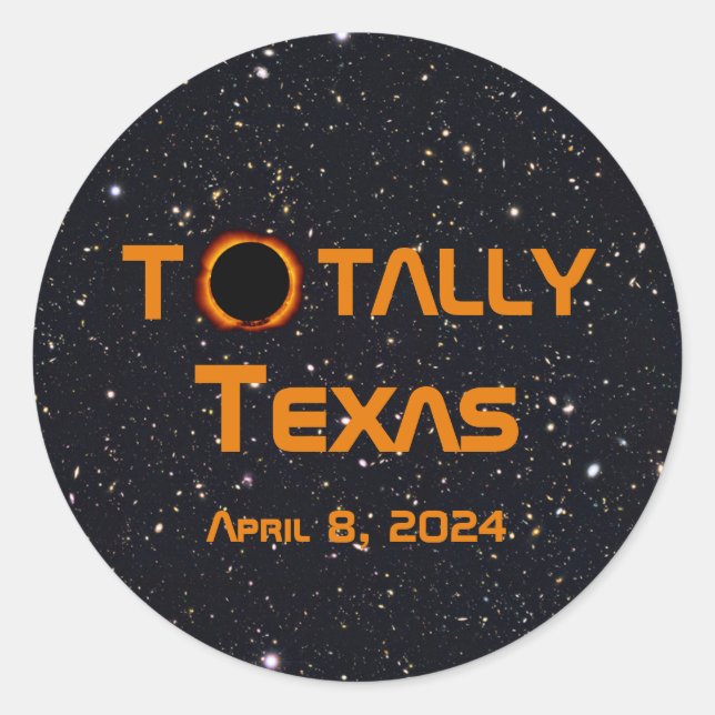Adesivo Eclipse Solar Totalmente Texas 2024 (Frente)