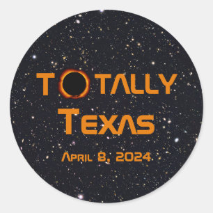 Adesivo Eclipse Solar Totalmente Texas 2024