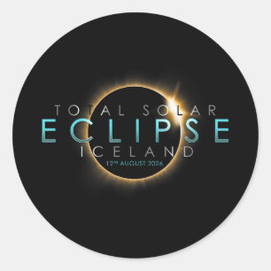 Adesivo Eclipse Total do Sol 12 de agosto de 2026 – Islând