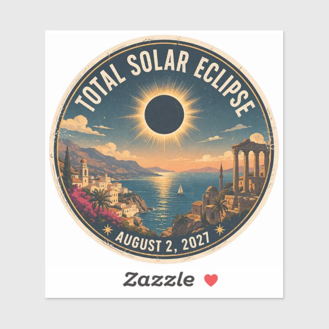 Adesivo Eclipse Total do Sol 2027  (Folha)