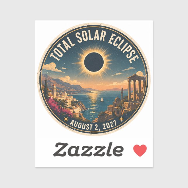 Adesivo Eclipse Total do Sol 2027  (Folha)