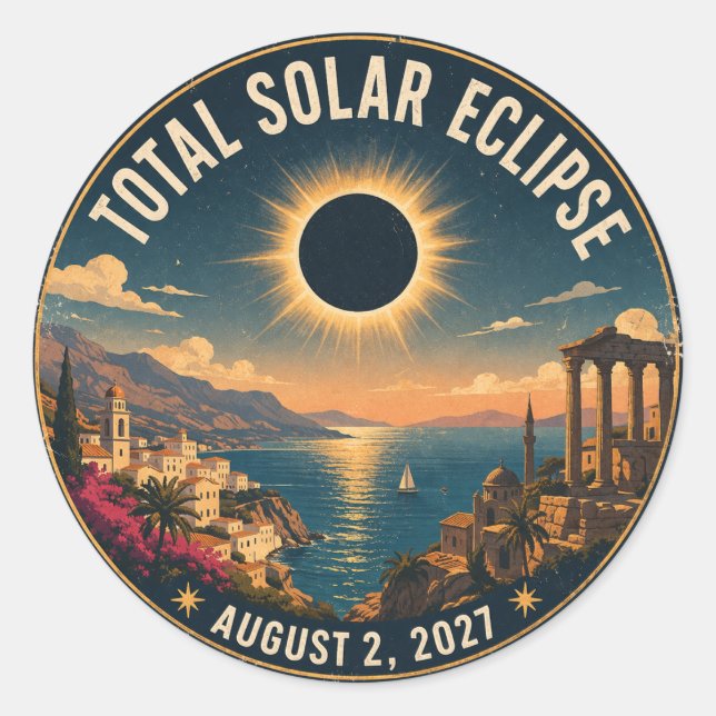 Adesivo Eclipse Total do Sol 2027  (Frente)