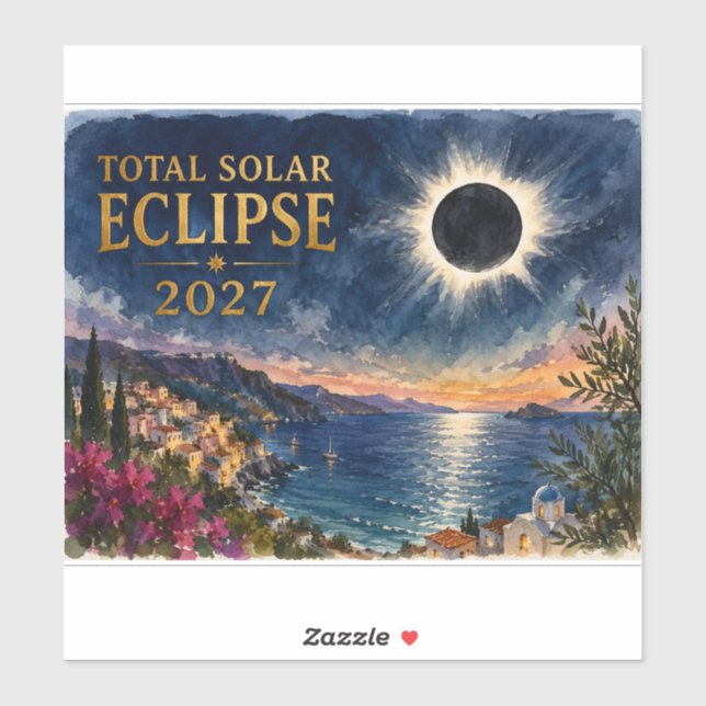 Adesivo Eclipse Total do Sol 2027 Mediterrâneo  (Folha)