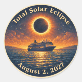 Adesivo Eclipse Total do Sol 2 de agosto de 2027 cruzeiro
