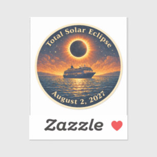 Adesivo Eclipse Total do Sol 2 de agosto de 2027 cruzeiro