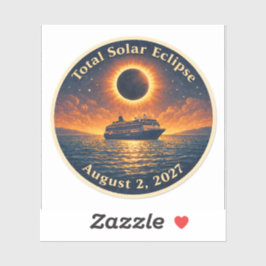 Adesivo Eclipse Total do Sol 2 de agosto de 2027 navio cru