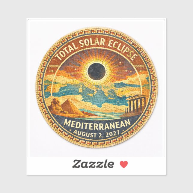 Adesivo Eclipse Total do Sol Mosaic 2027 (Folha)