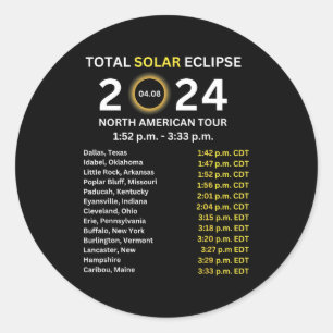 Adesivo Eclipse Total Solar 2024 8 de abril Caminho do Ecl