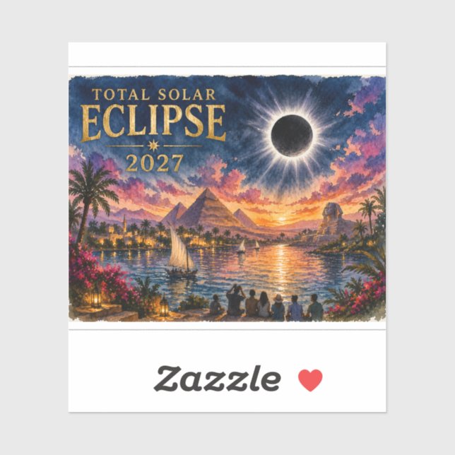 Adesivo Eclipse Total Solar 2027 Egito (Folha)