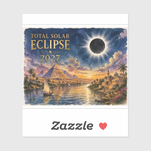 Adesivo Eclipse Total Solar 2027 Egito (Folha)