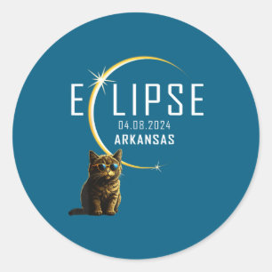 Adesivo Eclipse Total Solar do Arkansas 2024 Gatos Diverti
