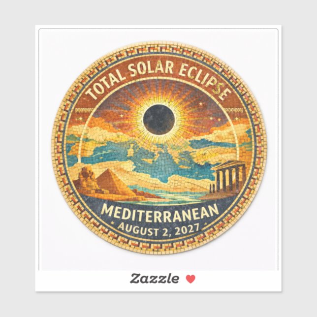 Adesivo Eclipsse Total do Sol Mosaico 2027 (Folha)