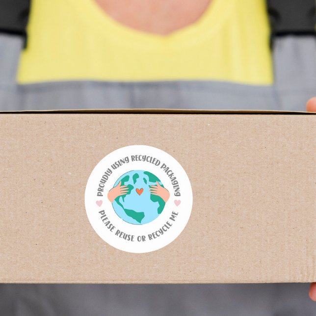 Adesivo Eco-Friendly Recycled Packaging earth green (Criador carregado)
