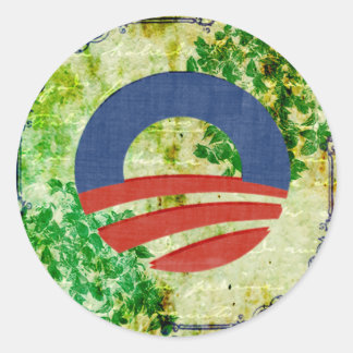 Adesivo Eco Grunge Obama 2012 Design de Reeleição