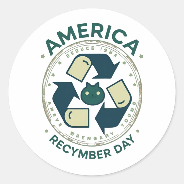 Adesivo Eco Warrior Recycle Day Shirt (Frente)